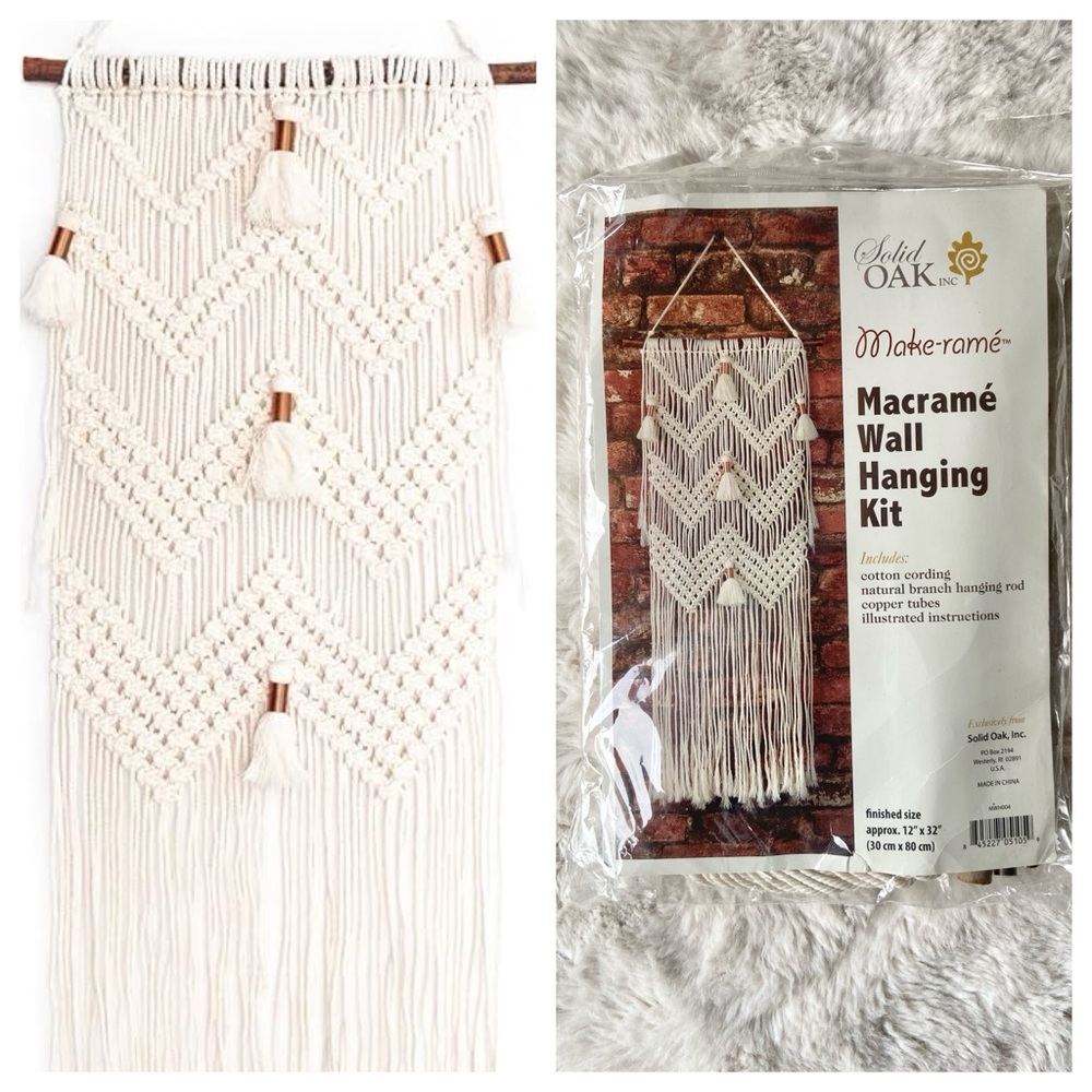 Craft Kit Learn to make macrame wall hanging cording Solid Oak brand handmade